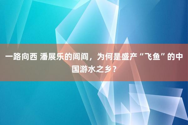 一路向西 潘展乐的闾阎，为何是盛产“飞鱼”的中国游水之乡？