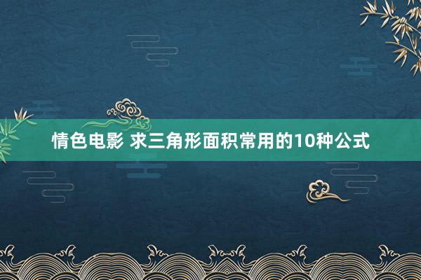 情色电影 求三角形面积常用的10种公式