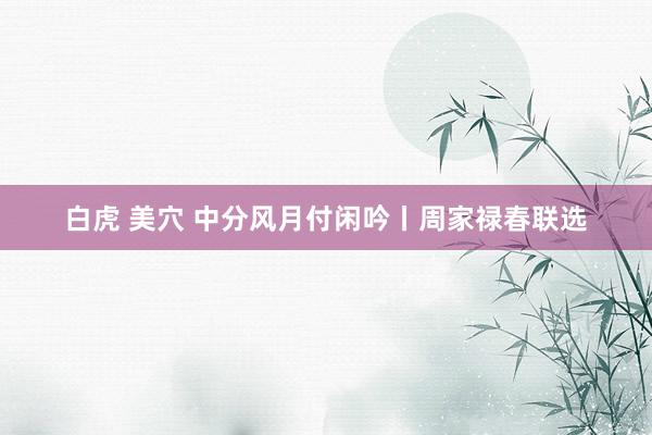 白虎 美穴 中分风月付闲吟丨周家禄春联选
