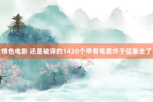 情色电影 还是破译的1430个甲骨笔墨终于征集全了