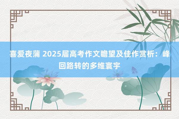 喜爱夜蒲 2025届高考作文瞻望及佳作赏析：峰回路转的多维寰宇